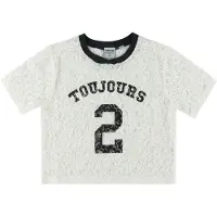 Indian blue jeans T-skjorte - Beskåret - Cloud m. Blonder - - 10 år (140) - T-skjorte
