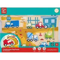 Hape Puslespill - Tre - 9 Brikker - Arbeidsbiler - - OneSize - Puslespill
