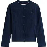 Tommy Hilfiger Cardigan - Strikk - Pointelle - Dark Natt Navy - - 12 år (152) - Cardigan