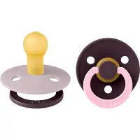 BIBS Colour Smokker - Str. 1 - 2-pack - Rund - Skumret Lilac Plu - - 0-6 md - Smokk