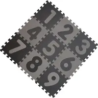 BabyDan Lekematte - 90x90 - Lys grå/M ørkengrå m. Tall - - OneSize - Lekematte