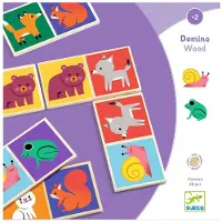 Djeco Domino - Tre - 28 Brikker - Dyr - - OneSize - Spill