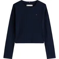 Tommy Hilfiger Genser - Pointelle - Dark Natt Navy - - 6 år (116) - Genser
