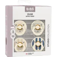 BIBS Colour Smokker - 4-pack - Str. 1 - Ivory/Vanilla/Steel Blue - - 0-6 md - Smokk