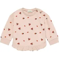 Minymo Collegegenser - Peach Pisk m. Marihøner - - 2 år (92) - Collegegenser