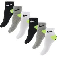 Nike Kids Ankelsokker - 6-pack - Hvit/Neongul - - 18/23 - Sokker