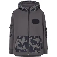 Emporio Armani Cardigan - Koksgrå m. Camouflage - - 6 år (116) - Cardigan