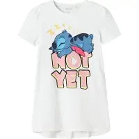 Name it Nattkjole - NmfAsta - Stitch - Bright White - - 2 år (92) - Nattkjole