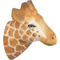 Ferm Living Knagg - Håndskjært tre - 9,5x9,5x5 cm - Sjiraff - - OneSize - Knagg