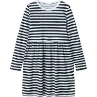 Name it Kjole - NkfVivia - Bright White m. Striper - - 12 år (152) - Kjole
