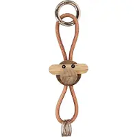 Kay bojesen Nøkkelring - Ape/Gull - Naturskinn Teak/Limba - - OneSize - Nøkkelring