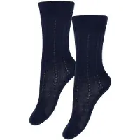 FUB Sokker - Ull - Rib - 2-pack - Dark Navy - - 19/21 - Sokker