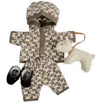 Smallstuff Dukkeklær m. Hund - Brown - - OneSize - Dukkeklær