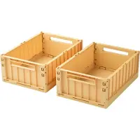 Liewood Bretteklasser - 36x25x13,5 - Medium+ - 2-pack - Lemon Ye - - OneSize - Sammenleggbar boks
