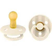 BIBS Colour Smokker - 2-pack - Str. 2 - Rund - Ivory/Vanilla - - 6-18 md - Smokk