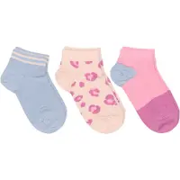 Melton Ankelsokker - 3-pack - Leopard Sneaker - Crystal Rosa - - 23/26 - Sokker