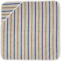 Oyoy Babyhåndkle - 100x100 cm - Raita - Karamell/Optikk Blue - - OneSize - Babyhåndkle
