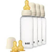 BIBS Babyflasker - 4-pack - 270 ml - Naturgummi - Ivory - - OneSize - Babyflaske