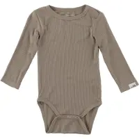 Sofie Schnoor Body I/e - Rib - DicteSB - Dark Sand - - 1 år (80) - Langermet Body