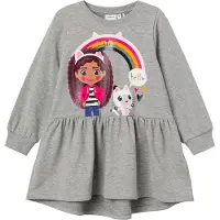 Name it Kjole - NmfAmma Gabby - Grey Melange - - 2 år (92) - Kjole