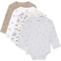 Pippi Baby Bodyer I/e - 4-pack - Regnværsdag - - 3 år (98) - Langermet Body