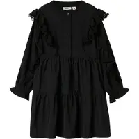 Name it Kjole - Viskose/Nylon - NkfNoparia - Svart - - 7 år (122) - Kjole