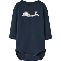 Name it Body I/e - NbmThomas - Navy Blazer m. Trykk - - 62 - Langermet Body