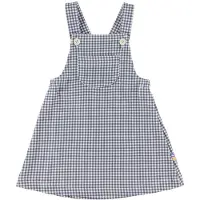 Joha Kjole - Pinafore - Mørkeblå m. Rute - - 80 - Kjole