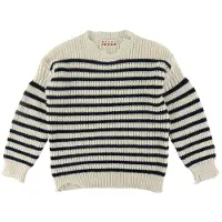 MARNI Genser - Strikk - Off White/Marine Stripet - - 14 år (164) - Genser