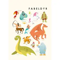 Citatplakat Plakat - Barneplakat - Mytiske dyr - A3 - - OneSize - Plakat