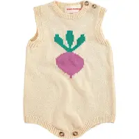 BOBO CHOSES Body u/e - Strikk - Piksel Sugar Rødbeter - Offwhite - - 6 md - Body uten ermer