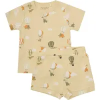 Minymo Shorts Sett - Shorts/T-skjorte - Rib - Pastinakk - - 56 - Shorts