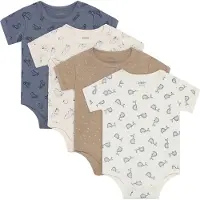 Pippi Baby Bodyer k/e - 4-pack - Flint Stone - - 1½ år (86) - Kortermet body