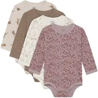 Pippi Baby Bodyer I/e - 4-pack - Violet Ice - - 1½ år (86) - Langermet Body