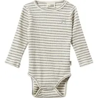 Sofie Schnoor Body I/e - Rib - DikterSK - Grey Striped - - 68 - Langermet Body