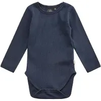 Sofie Schnoor Body I/e - Rib - Dark Blue - - 1½ år (86) - Langermet Body