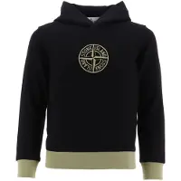 Stone Island Hettegenser - Svart m. Støvet Armygrønn - - 8 år (128) - Hettegenser