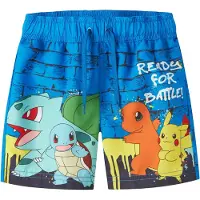 Name It Mini Badeshorts - NmmMeer - Pokémon - Elektrisk Blue Lemonade - - 3 år (98) - Badetøy