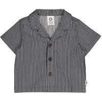 Müsli Skjorte - Poplin Stripe - Balsam Cream/Natt Blue - - 2 år (92) - Skjorte K/E