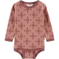 Joha Body I/e - Ull/Bomull - Rose m. Snøfnugg - - 80 - Langermet Body