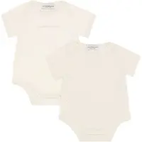 Emporio Armani Bodyer k/e - 2-pack - Hvit/Beige m. Logo - - 6 md - Kortermet body