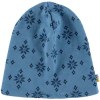 Joha Lue - 2-lags - Ull/Bomull - Blå m. Snøfnugg - - 50 cm - Lue