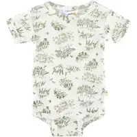 Joha Body k/e - Ull/Silke - Off White m. Trær - - 60 - Kortermet body