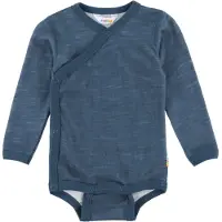 Joha Omslagsbody I/e - Ull/Bambus - Dark Denim - - 80 - Langermet Body