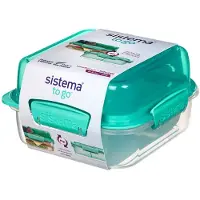 Sistema Matboks - Lunch Stack Square - 1,24 L - Mintaktig Teal - - OneSize - Matboks