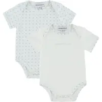 Emporio Armani Bodyer k/e - 2-pack - Hvit/Lyseblå m. Logoer - - 12 md - Kortermet body