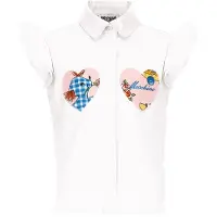 Moschino Skjorte - Hvit m. Hjerter - - 5 år (110) - Skjorte K/E