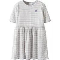 Name it Kjole - Rib - NmfFiona - Bright White/Striper - - 6 år (116) - Kjole