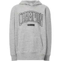 Champion Hettegenser - Grey Melange m. Logo - - 5-6 år (110-116) - Hettegenser