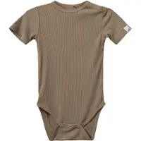 Sofie Schnoor Body k/e - Rib - Dark Sand - - 1½ år (86) - Kortermet body
